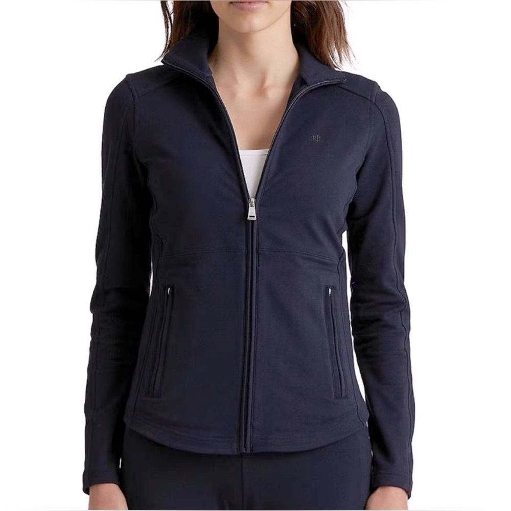 Lauren‎ Ralph Lauren Stretch Cotton-Blend Zipper Front Jacket Size Large